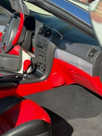 Clean red and black Thunderbird cabin