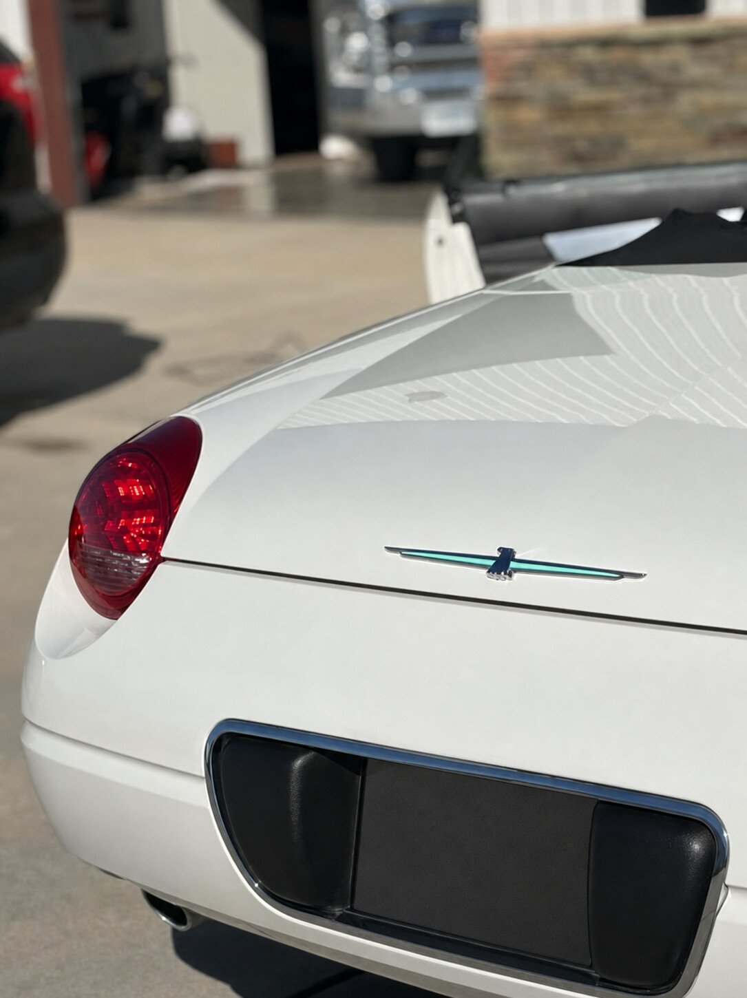 Detailed rear of white Ford Thunderbird
