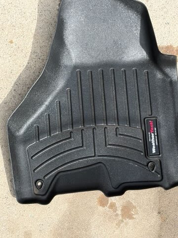 Deep-cleaned Ram rubber floor mat