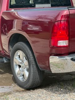Red Ram rear quarter before detailing